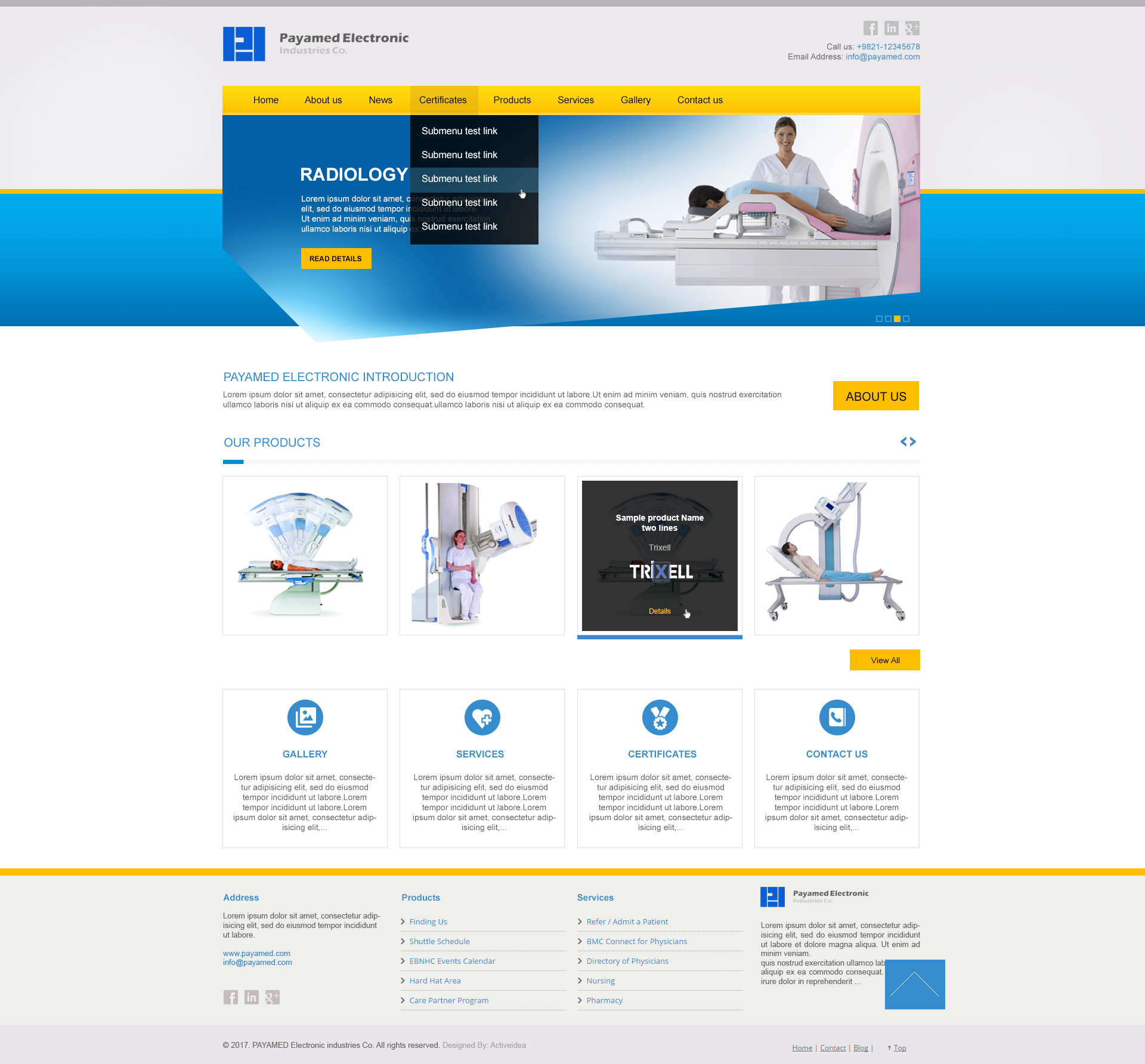 طراحی سایت شرکت پایامد الکترونیک